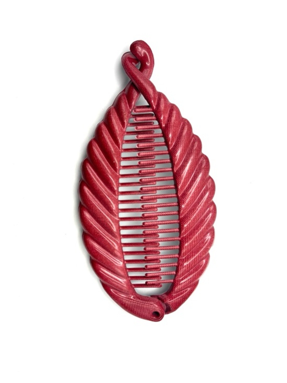 Vintage Mauritius Rose Berry Pink‎ Fishtail Banana Clincher Hair Comb Barrette